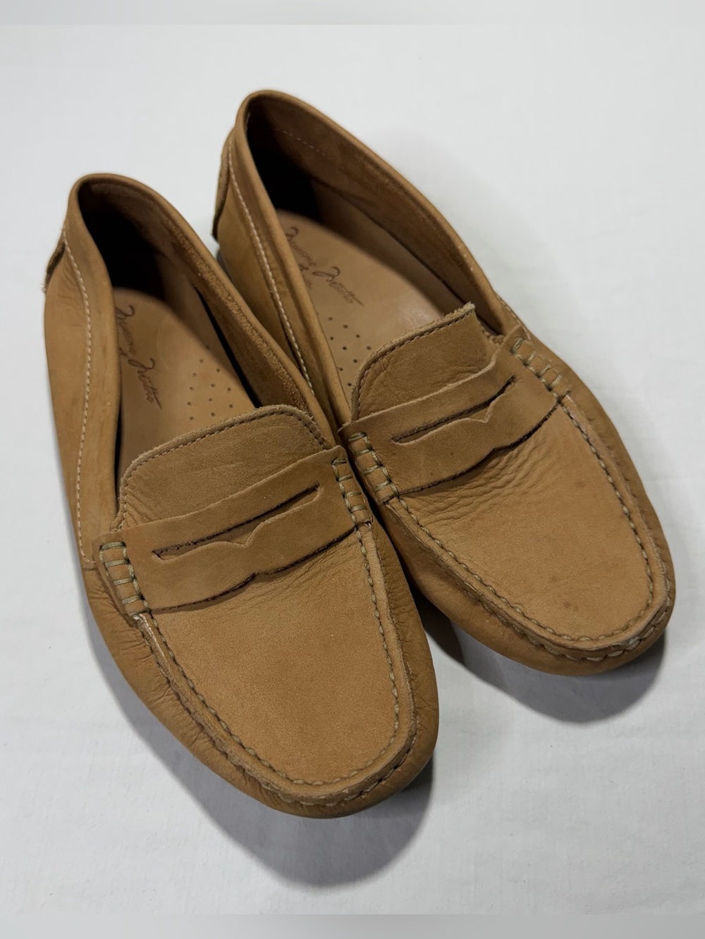 Massimo Matteo Tan Leather Penny Loafers